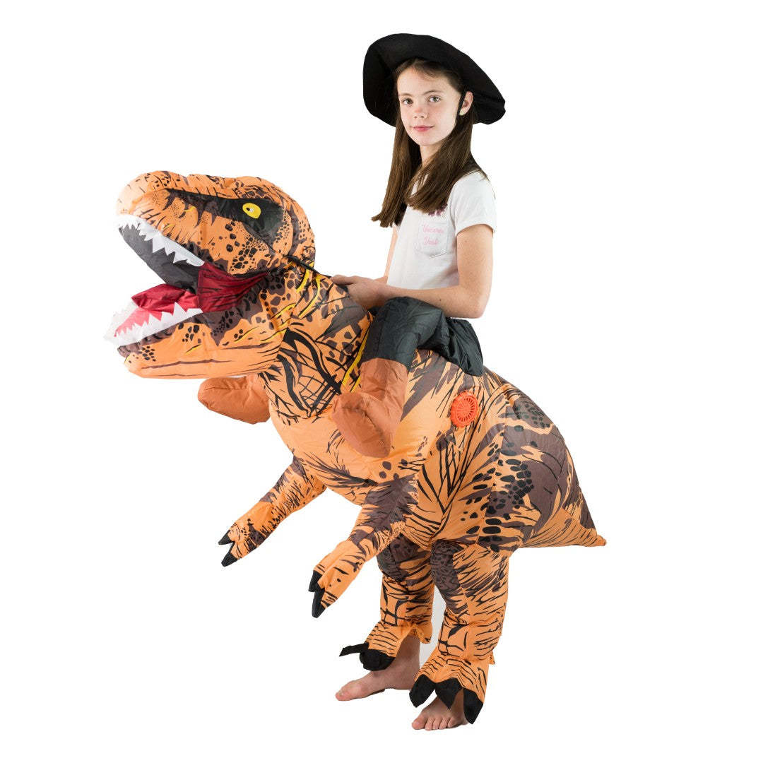 Adult Funny Riding Brown Dinos - Inflatable Dinosaur Costume Adult review and price
